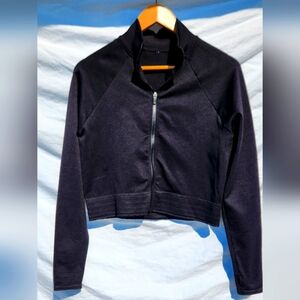 Workout Crop Jacket Probably Medium Black Comfy Excellent Pre-Owned Condition